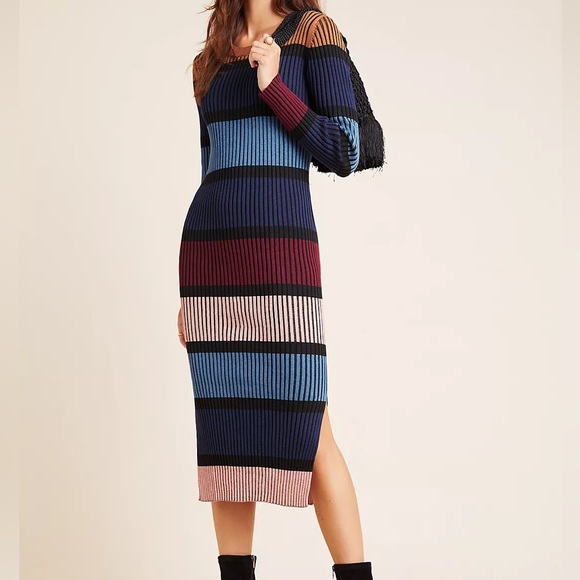 Dolan for Anthropologie Lorna Midi Sweater Dress Size Extra Small - Picture 3 of 9